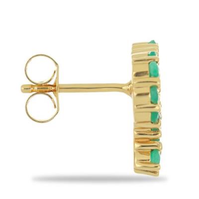 BUY NATURAL EMERALD GEMSTONE EARRINGS IN STERLING SILVER